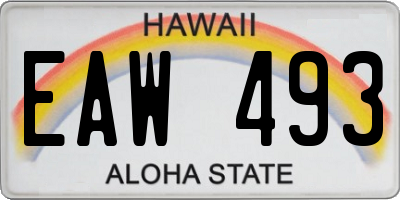 HI license plate EAW493