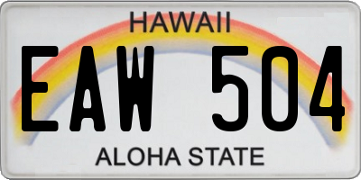HI license plate EAW504