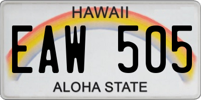 HI license plate EAW505