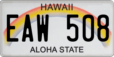 HI license plate EAW508