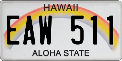 HI license plate EAW511