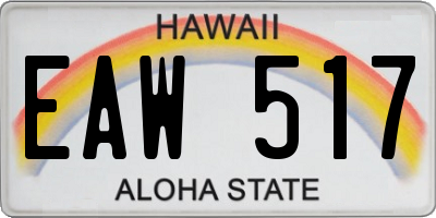 HI license plate EAW517
