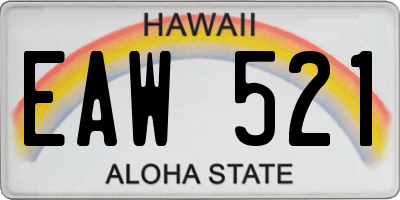 HI license plate EAW521