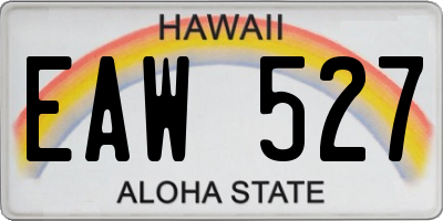 HI license plate EAW527