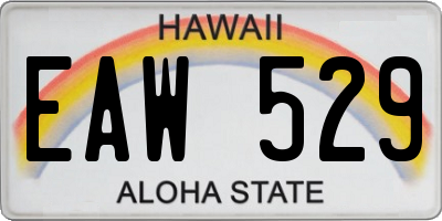 HI license plate EAW529