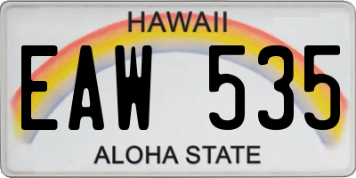 HI license plate EAW535