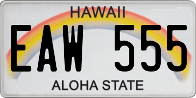 HI license plate EAW555