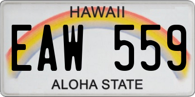 HI license plate EAW559