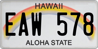 HI license plate EAW578