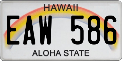 HI license plate EAW586