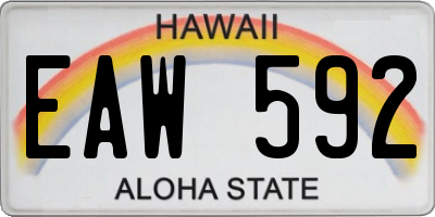 HI license plate EAW592