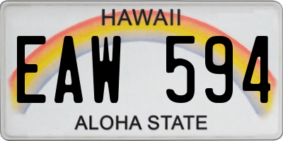 HI license plate EAW594