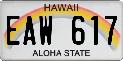 HI license plate EAW617