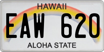 HI license plate EAW620