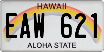 HI license plate EAW621