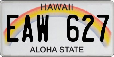 HI license plate EAW627