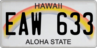 HI license plate EAW633