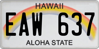 HI license plate EAW637