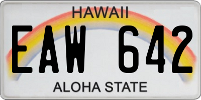 HI license plate EAW642