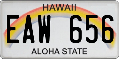 HI license plate EAW656