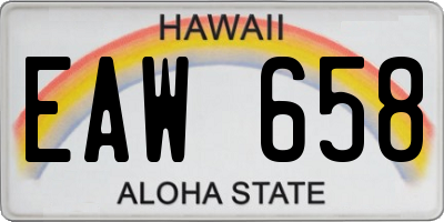 HI license plate EAW658
