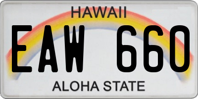 HI license plate EAW660