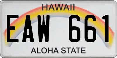 HI license plate EAW661