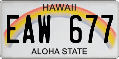 HI license plate EAW677