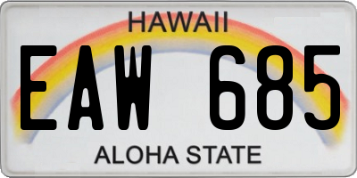 HI license plate EAW685