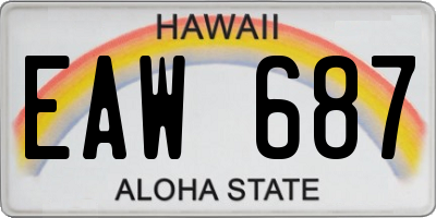 HI license plate EAW687