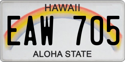 HI license plate EAW705