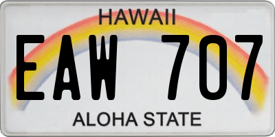 HI license plate EAW707