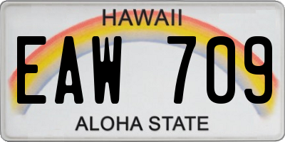 HI license plate EAW709