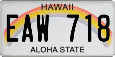 HI license plate EAW718