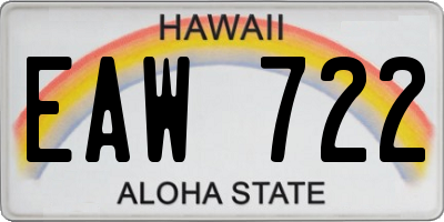 HI license plate EAW722