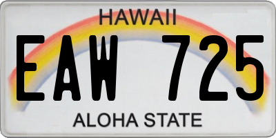 HI license plate EAW725