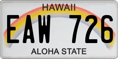 HI license plate EAW726