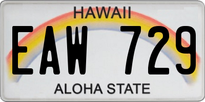 HI license plate EAW729