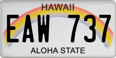 HI license plate EAW737