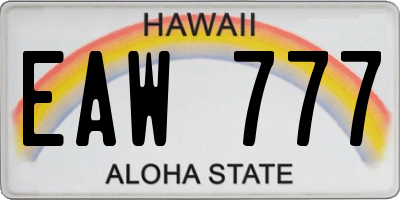 HI license plate EAW777