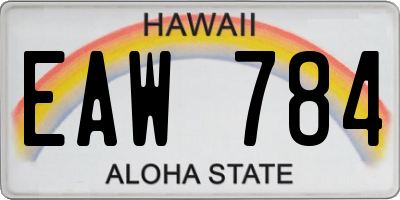 HI license plate EAW784