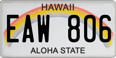 HI license plate EAW806