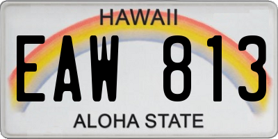 HI license plate EAW813