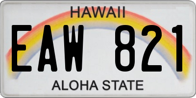 HI license plate EAW821