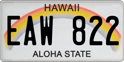 HI license plate EAW822