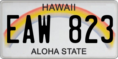 HI license plate EAW823