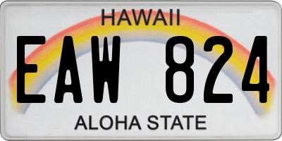 HI license plate EAW824