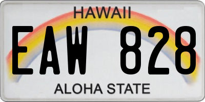HI license plate EAW828