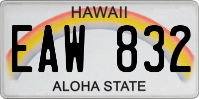 HI license plate EAW832
