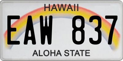 HI license plate EAW837